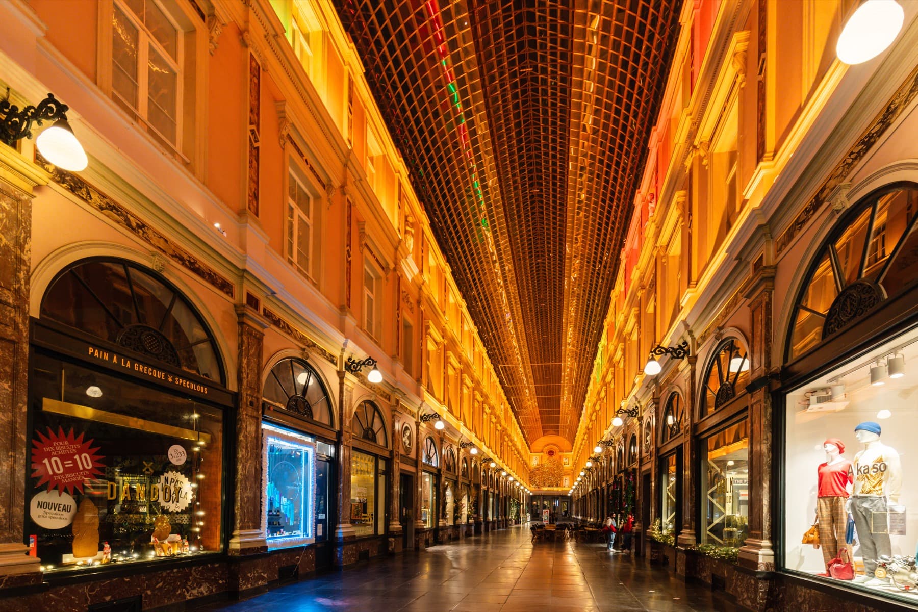 Galeries Royales Saint-Hubert shopping arcade in central Brussels