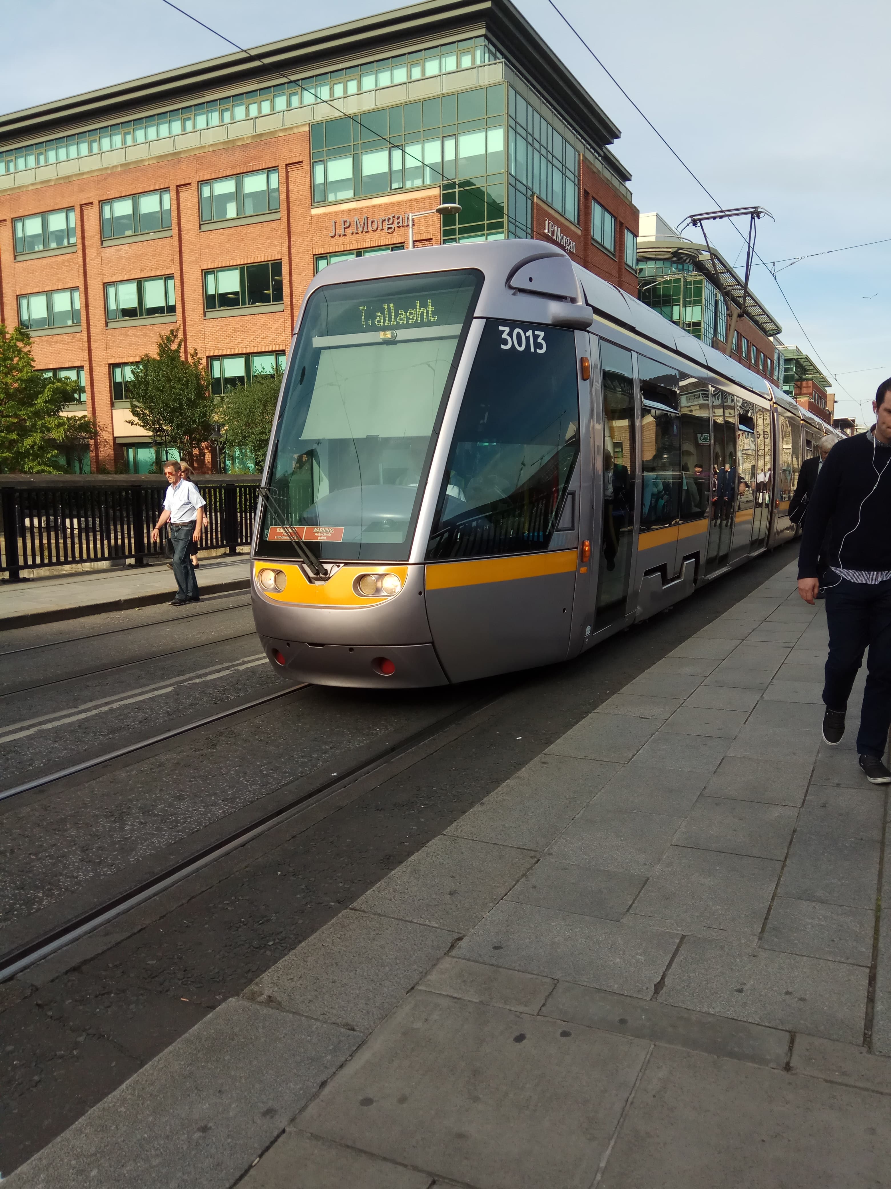 A Dublin Luas tram at George's Dock