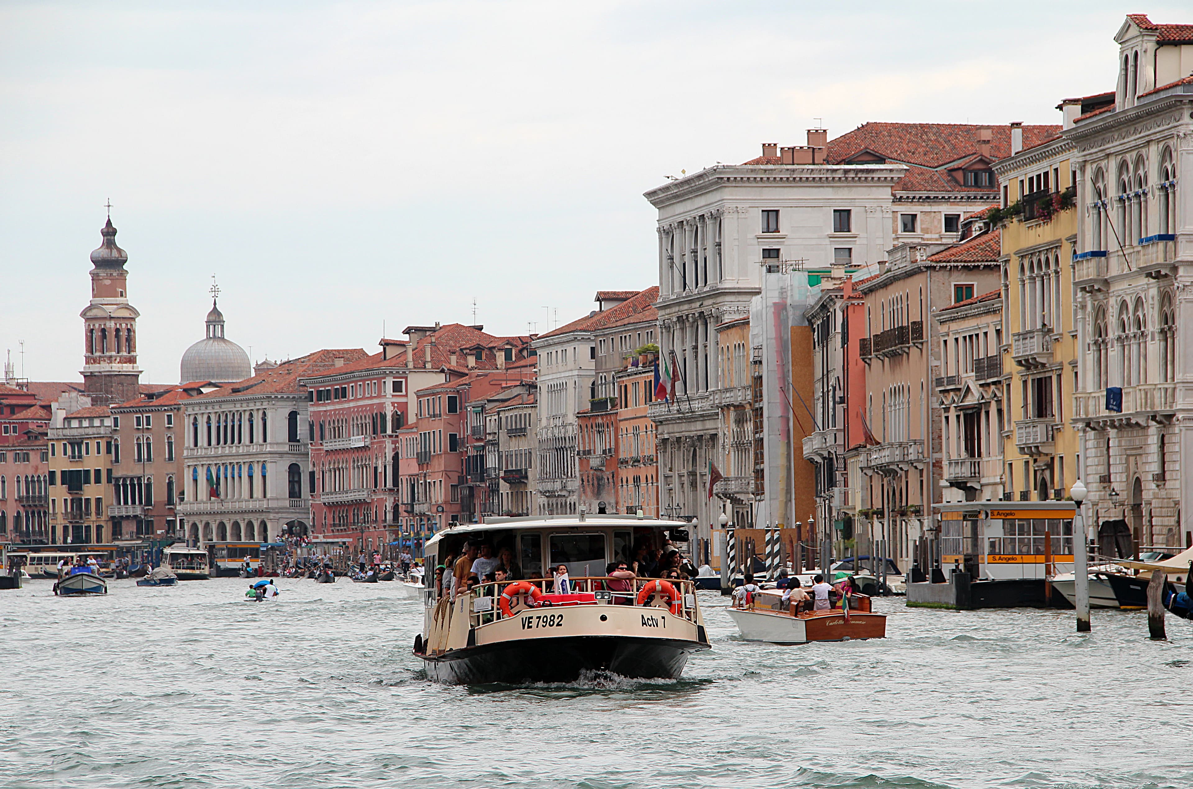 A vaporetto navigating the Grand Canal in Venice